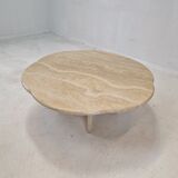 Italian travertine coffee table, 1980s