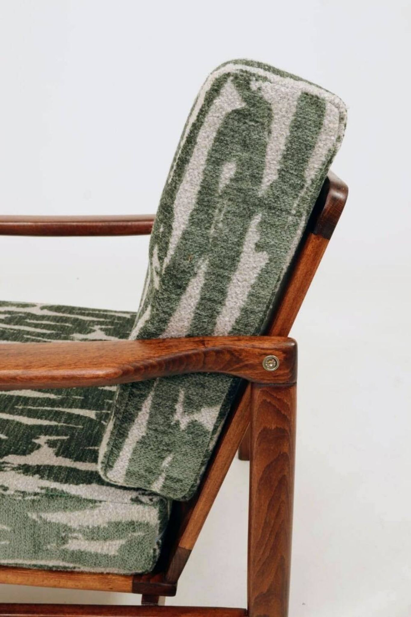 Vintage Armchair Green Cushions Classic Design