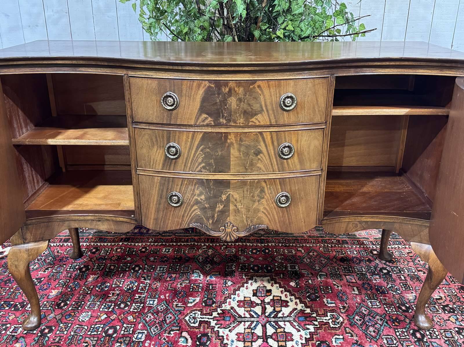 English Chippendale mahogany enfilade from the 1930s.