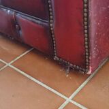 Chesterfield sofa in genuine leather 3 red Very good condition