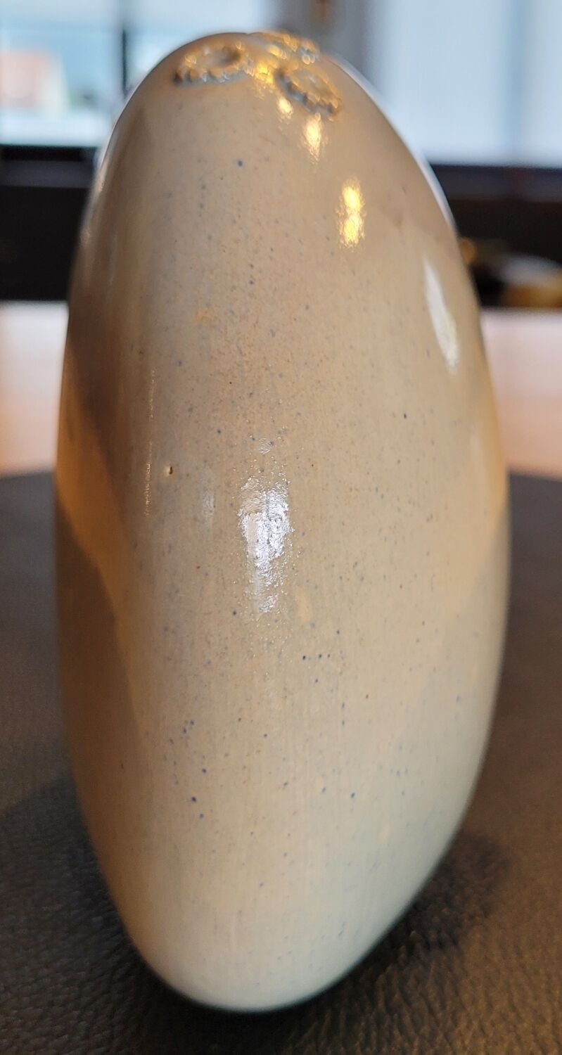 Celadon ceramic soliflore vase signed