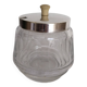 Jam pot, jam maker, sugar bowl, in crystal and silver metal