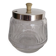Jam pot, jam maker, sugar bowl, in crystal and silver metal