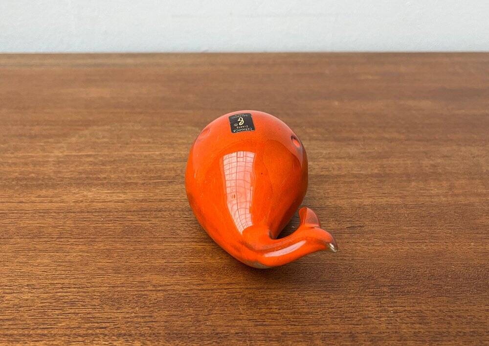 Whale Figurine Ashtray in Ceramic by Ceramica D'Arte, Salerno, Italy, 1970s