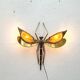 "Libellule" wall light by Jacques Duval Brasseur in brass and agate, 1970.