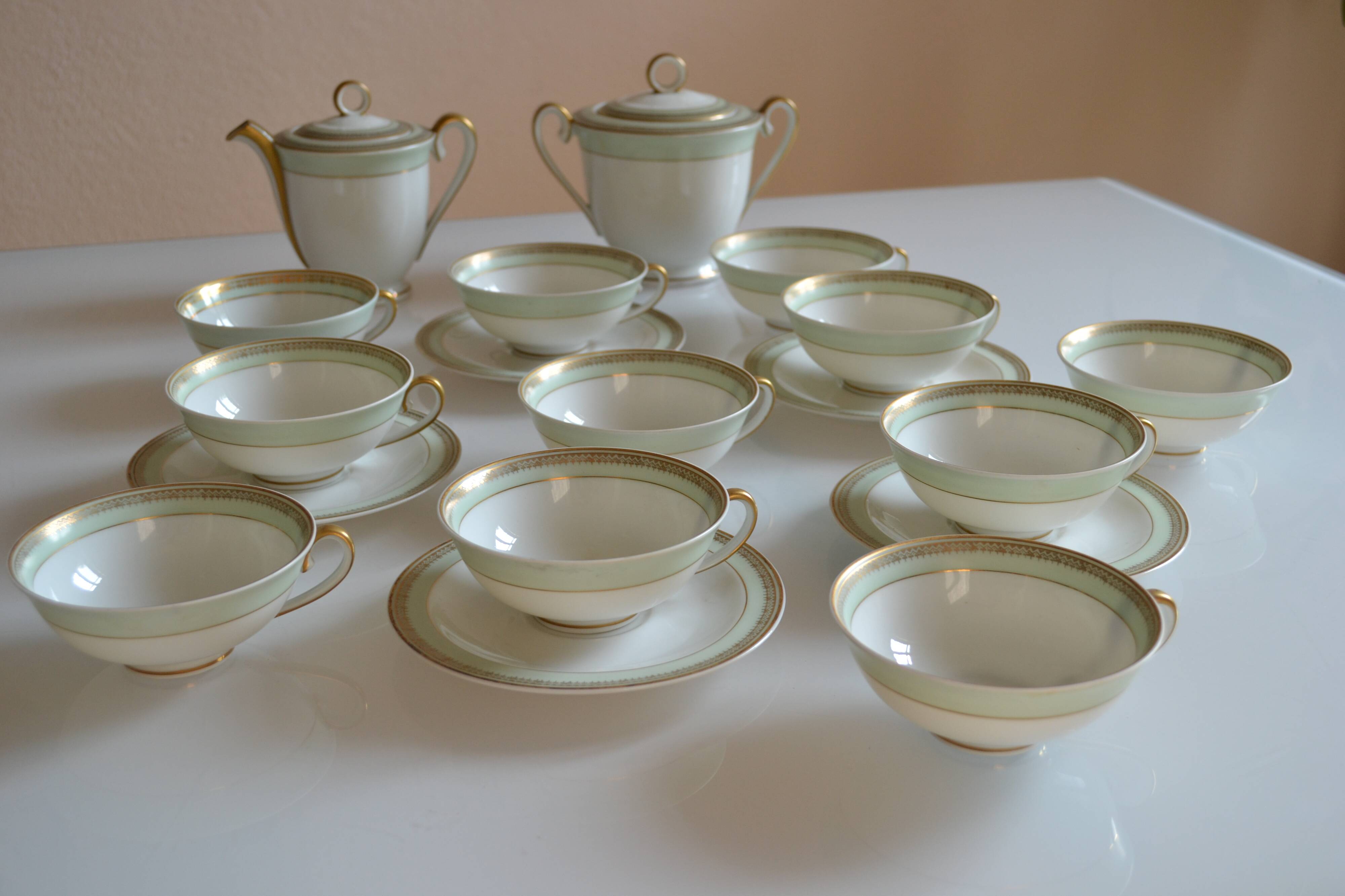 Service à thé ou à café porcelaine de Limoges A. Giraud & Brousseau 1940