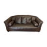 Leather sofa with flower wool