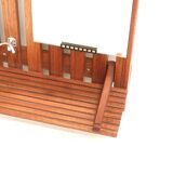 Large vintage coat rack with mirror and rack made of teak wood