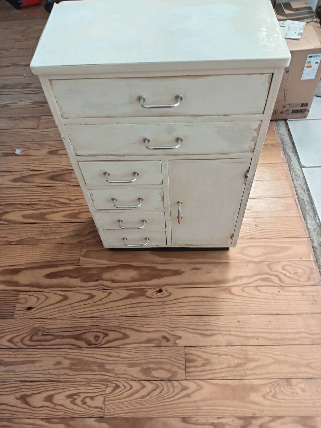 Meuble de métier vintage à 6 tiroirs