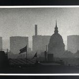 Rosine nusimovici, rooftops of paris from beaubourg, 1978. silver print