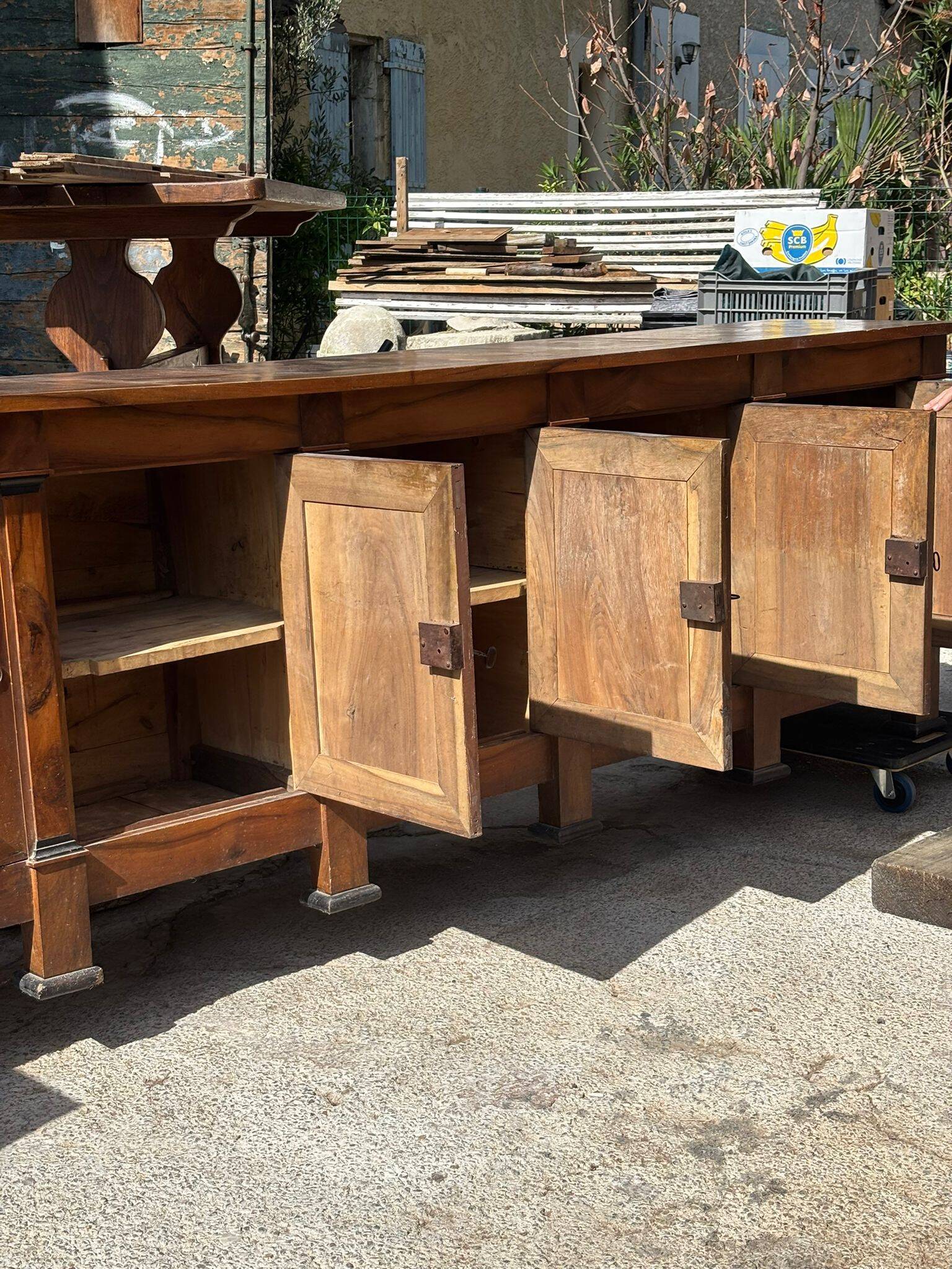 6-door solid walnut buffet from the Directoire period
