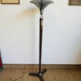 Art Deco floor lamp in wood and chromed metal – 1930s