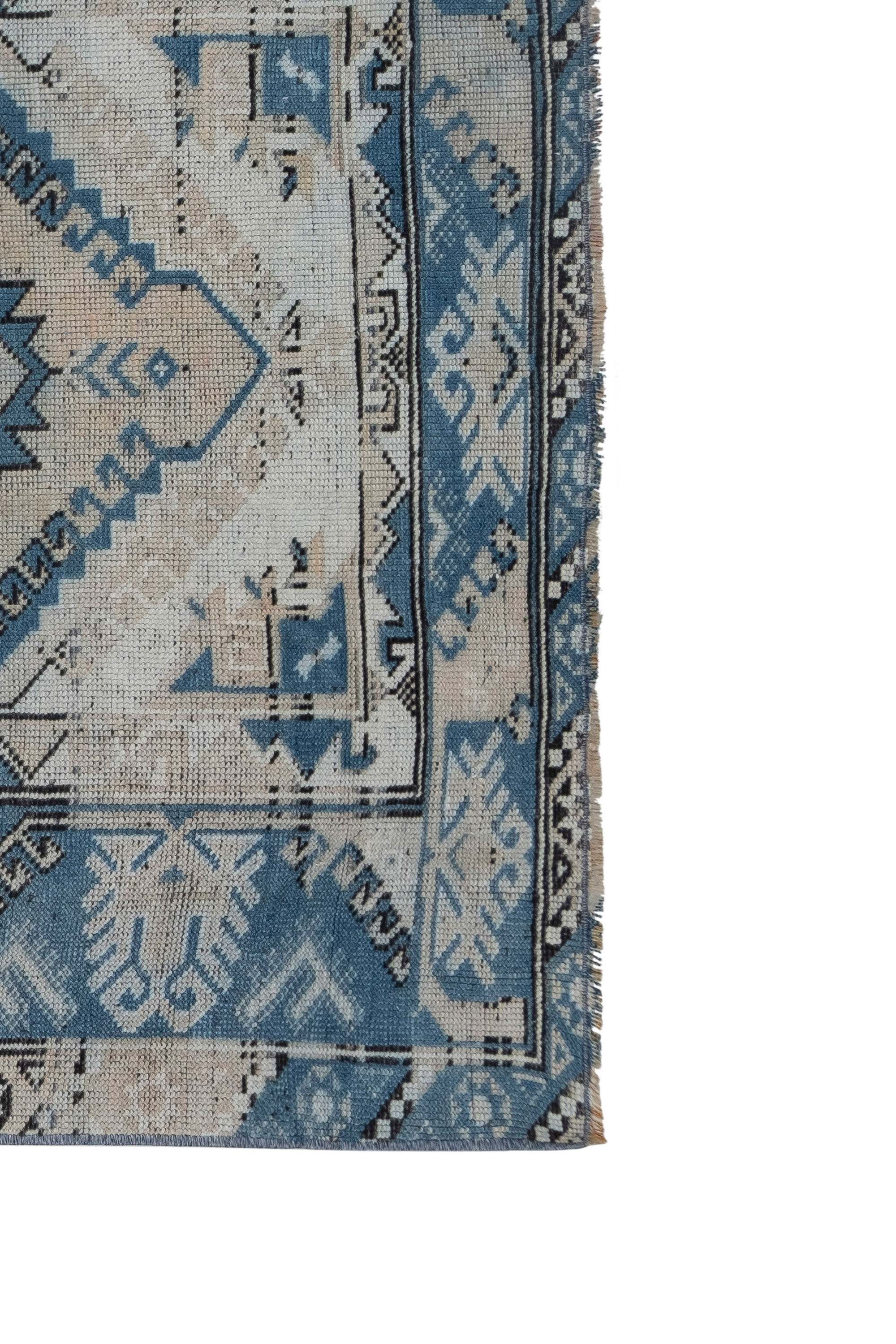 Tapis turc oushak bleu 105 x 175 cm