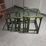Vintage nesting table, green color