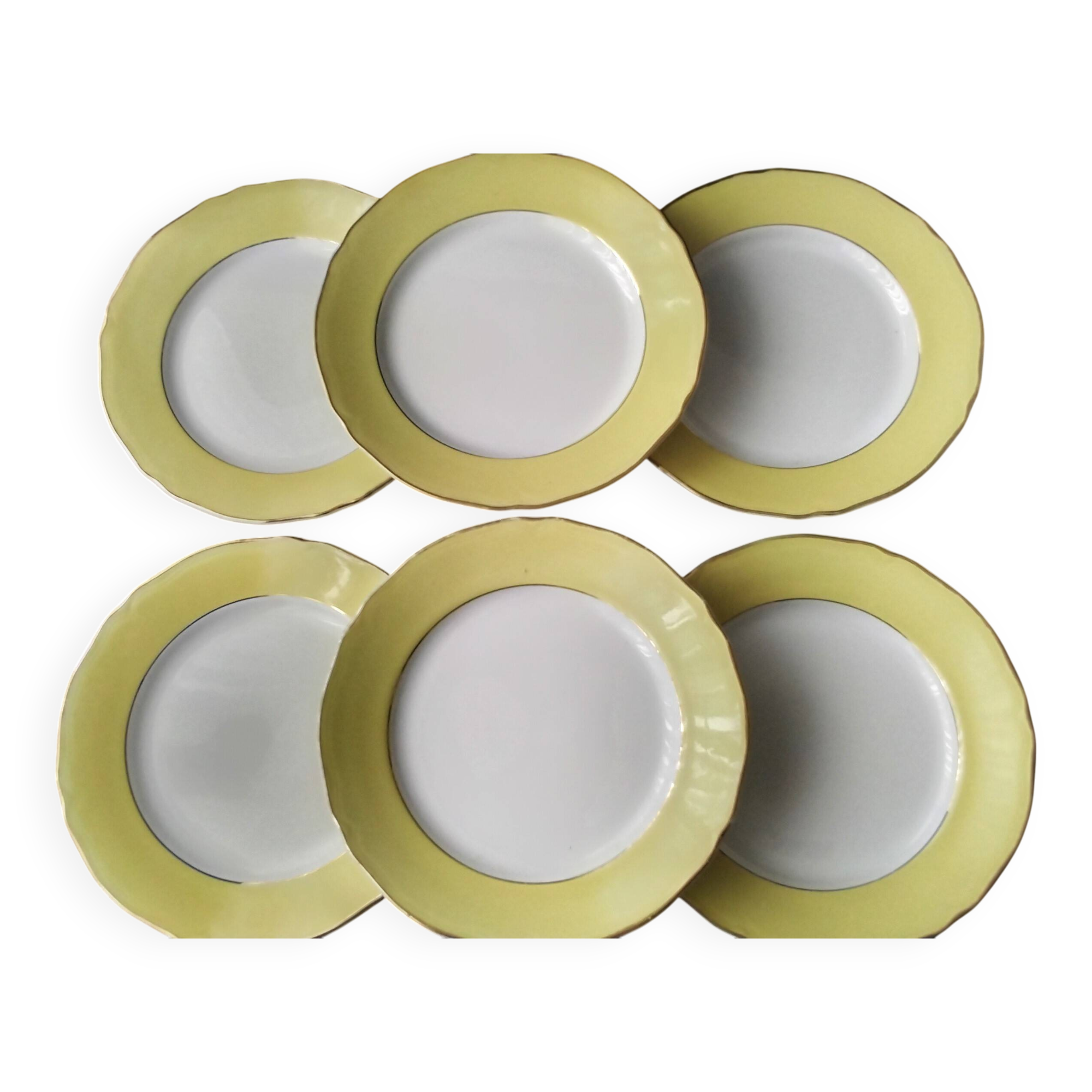 6 flat plates in Badonviller earthenware FB