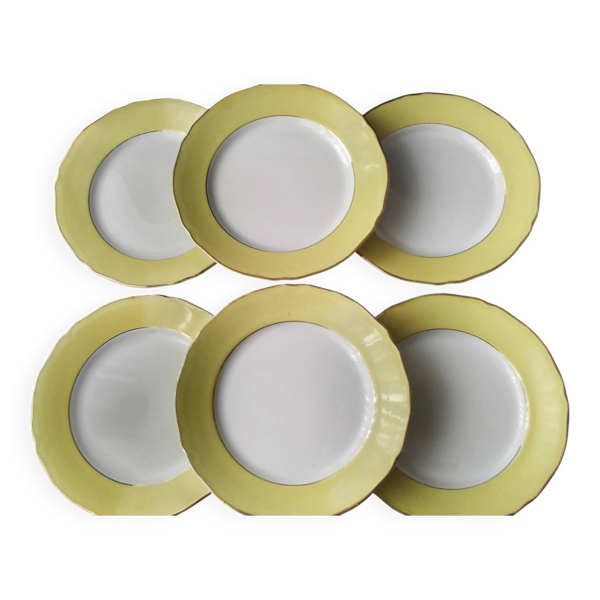 6 Assiettes plates en faïence de Badonviller FB