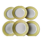 6 flat plates in Badonviller earthenware FB