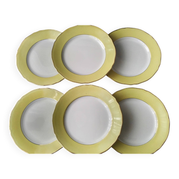 6 Assiettes plates en faïence de Badonviller FB