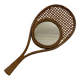 Vintage rattan tennis racket mirror