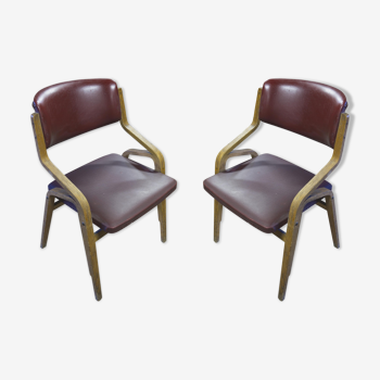 Pair of bentwood armchairs by Ludvík Volák for Dřevopodnik Holešov, 1970´s