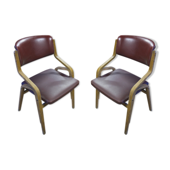 Pair of bentwood armchairs by Ludvík Volák for Dřevopodnik Holešov, 1970´s