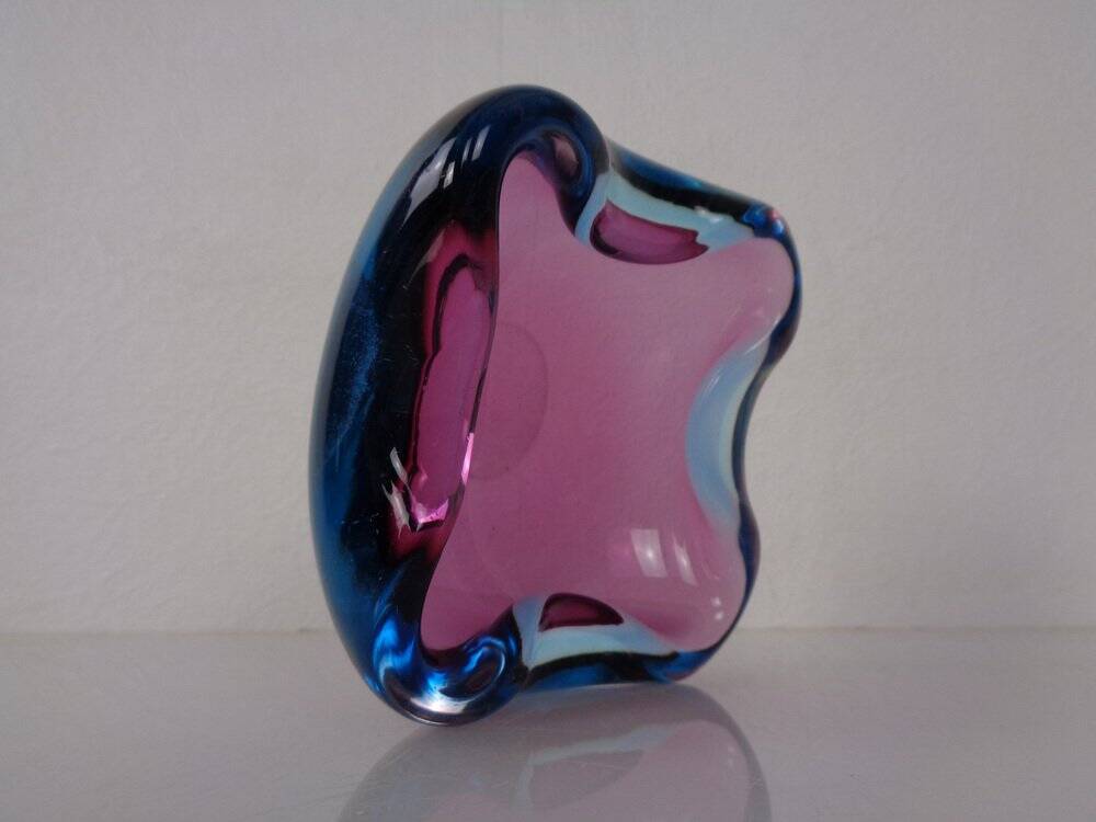 Sommerso Murano Glass Ashtray, Italy, 1960s