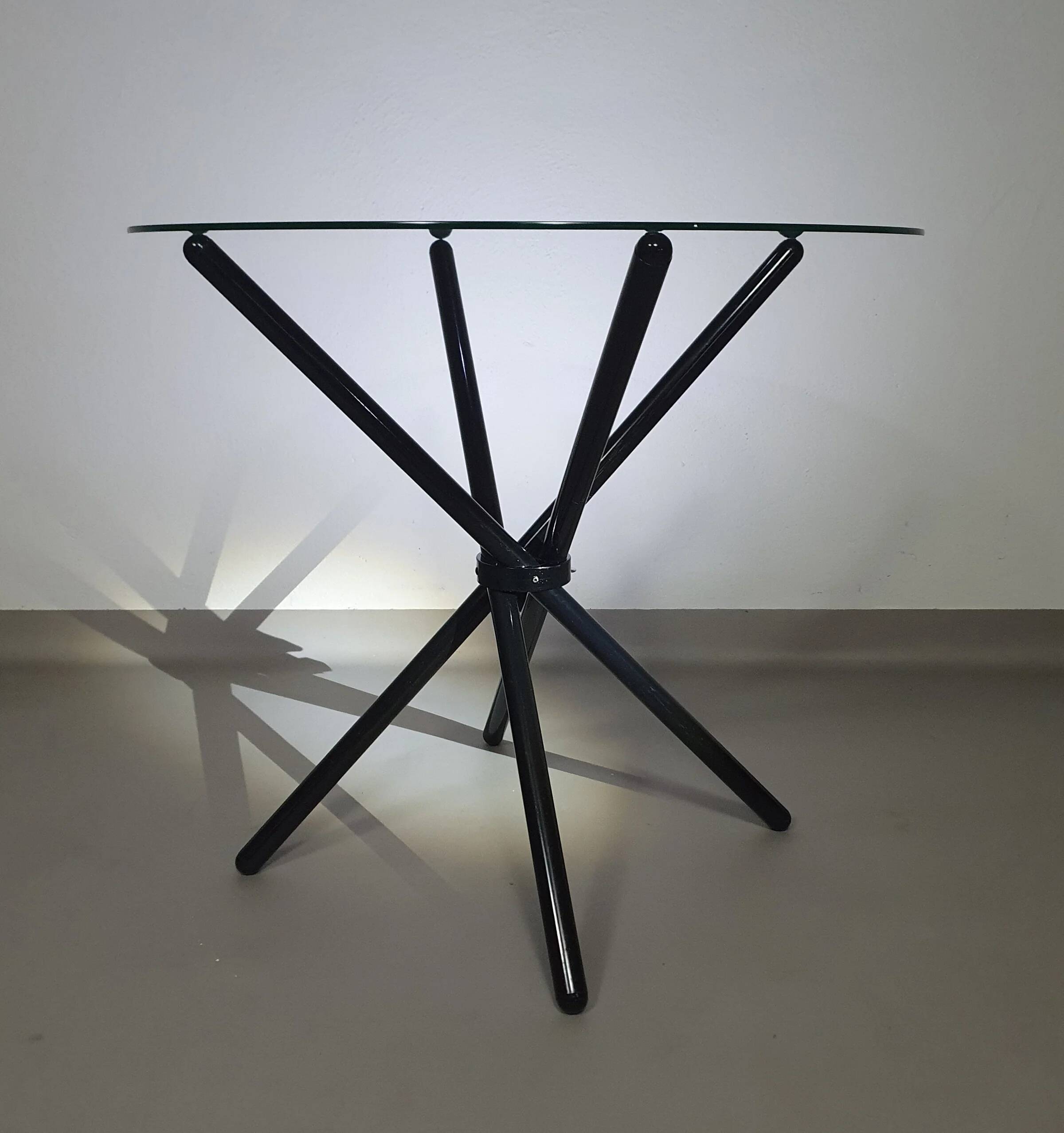 Italian folding table 80's aluminium frame