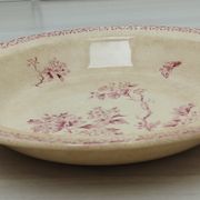 Hollow dish in Gien ironstone, Aubépine rose model