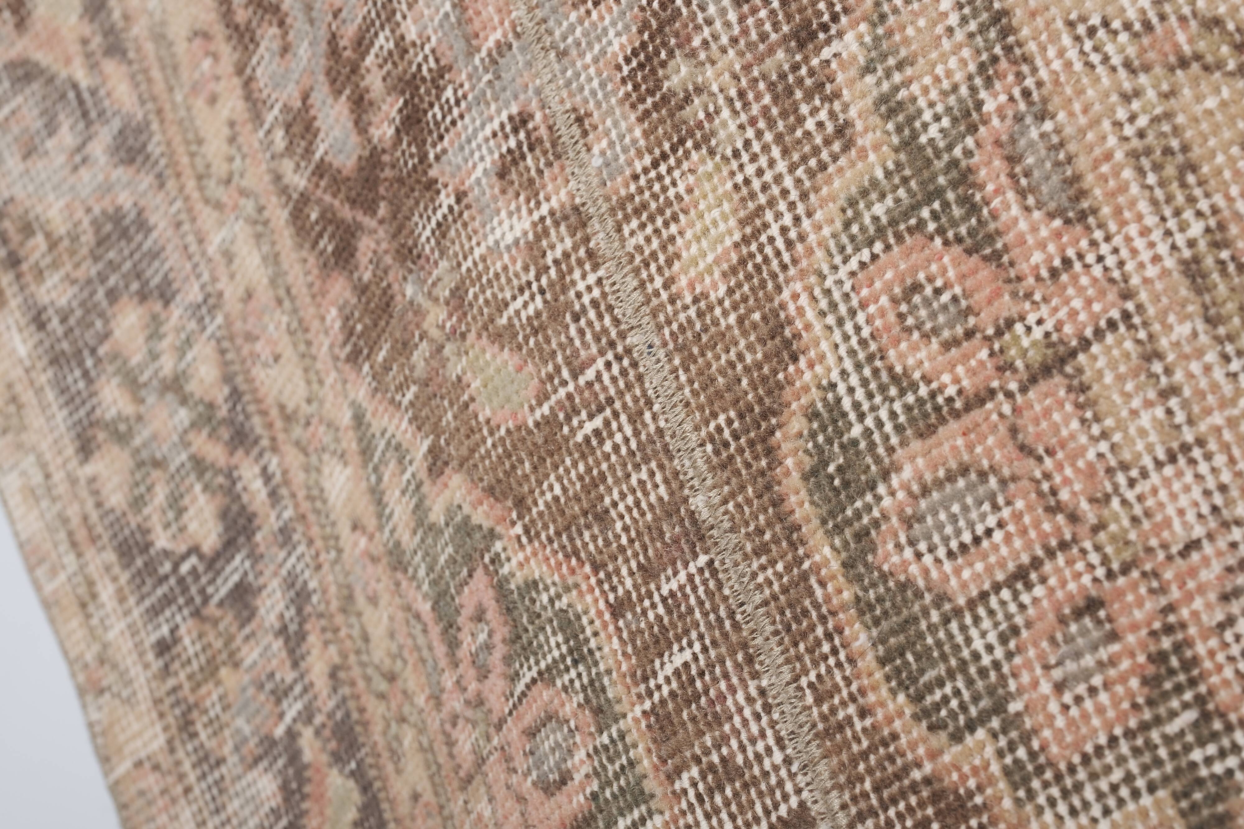 Vintage Turkish Oushak Rug Handwoven 67x692 cm