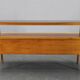 1960s Czechoslovakian Maple TV Rack with Drawers and Glass Top