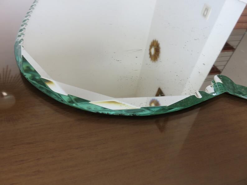 Bevelled mirror free form art deco years 40/50 - 48x35cm