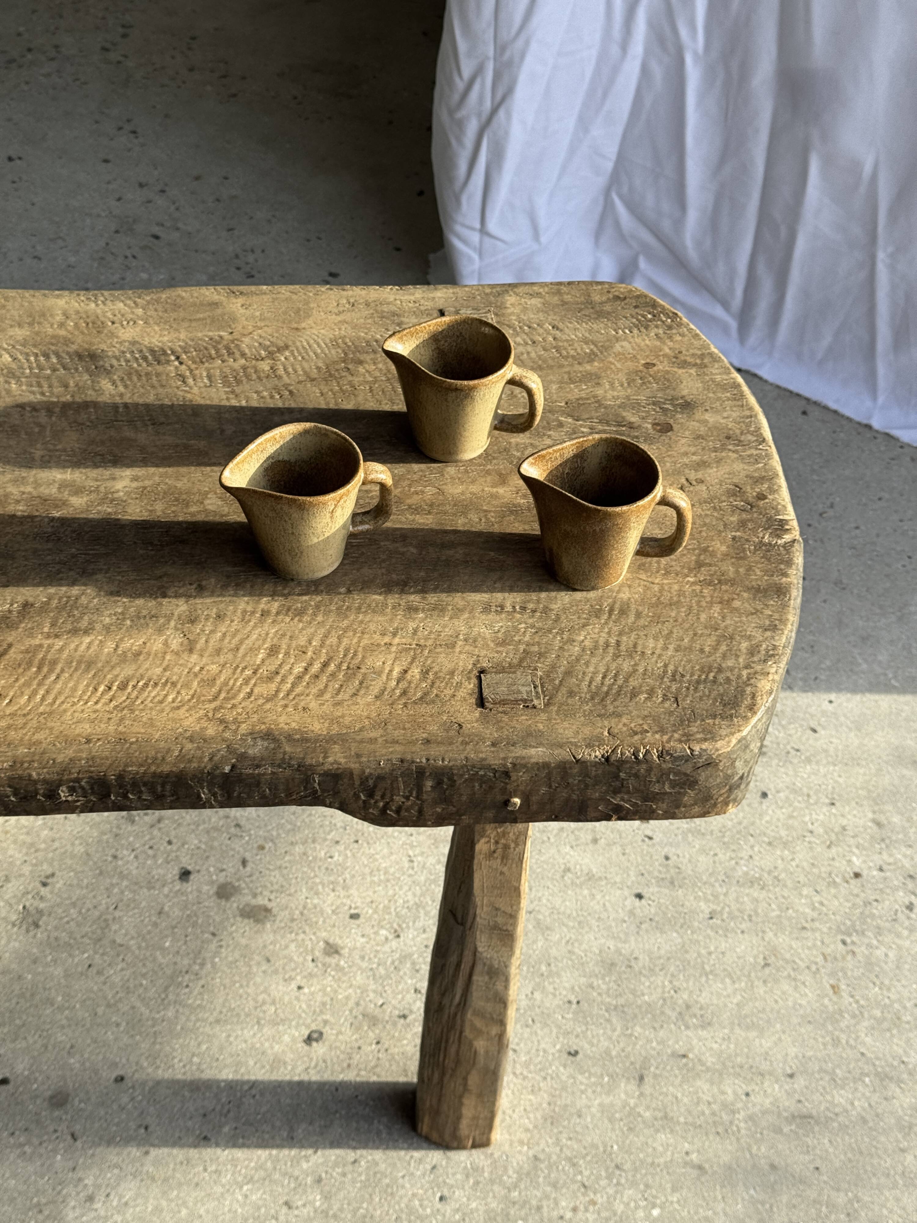Set of 3 small jugs or milk pots in stoneware H8 D8.5