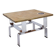 Acid-etched brass coffee table top by Christian Krekels with an agate stone