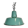 Industrial petrol enamel pendant lamp, 1960s