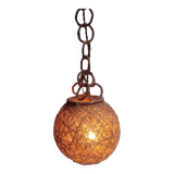 Vintage rope and rattan ball pendant light