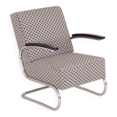 Fauteuil Bauhaus en chrome attribué à Mücke-Melder, tchèque, années 1930.