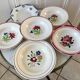 Lot de 6 assiettes creuses dépareillées Digoin Sarreguemines et Lunéville années 40