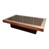 Coffee table in aluminum and smoked glass, 1970