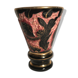 Vase ancien en céramique Monte Carlo décor main vintage