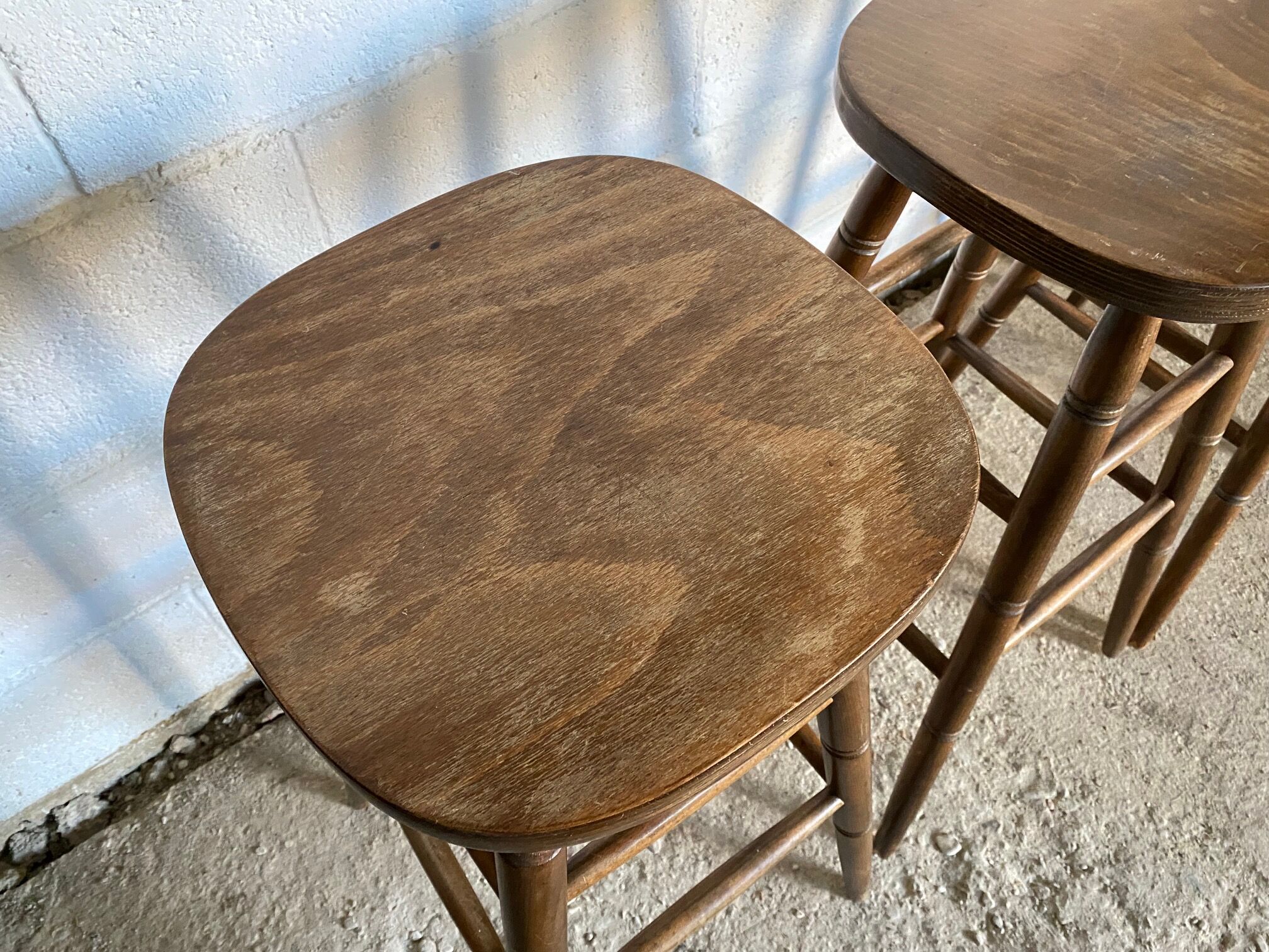 Set of 4 1950s bar top stools
