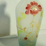 Vase en verre emaille monture laiton fin 19 eme