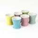 6 Coupes à œufs en porcelaine marguerite pastel milieu du siècle, Lilien, Autriche, années 1950