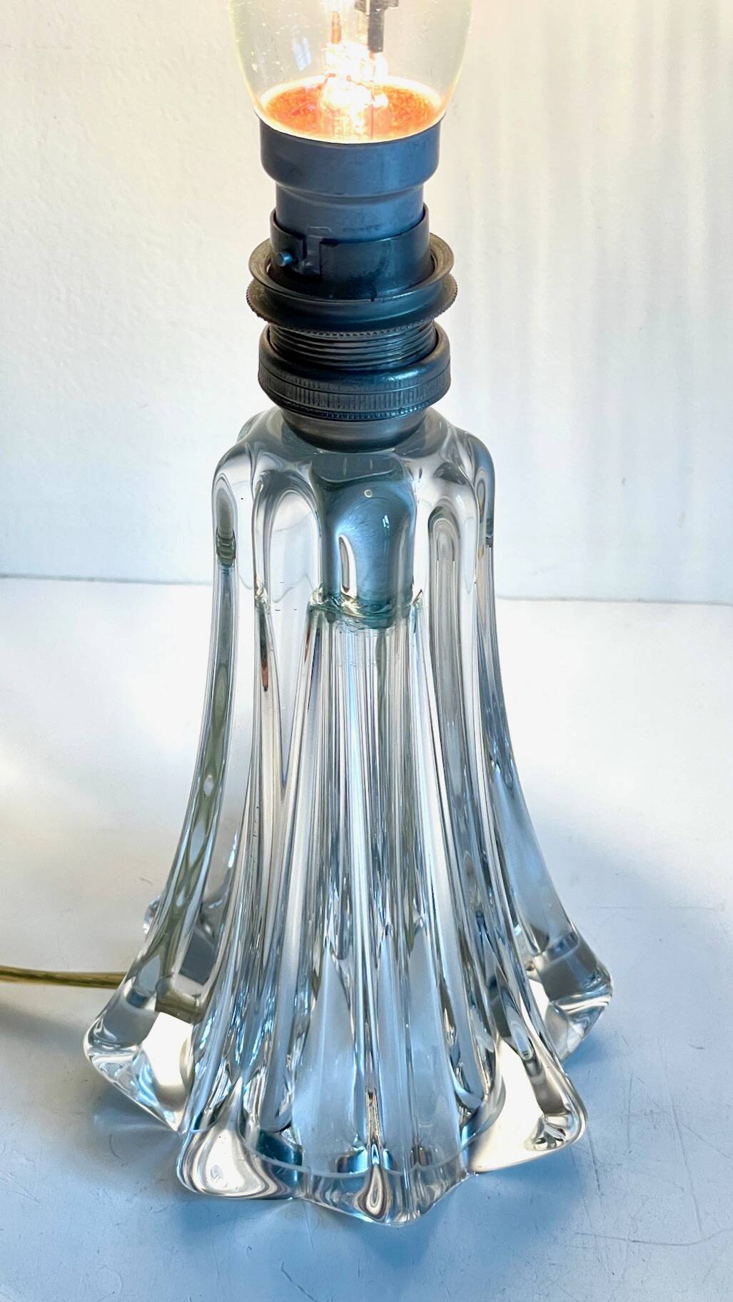 Art deco crystal star lamp base