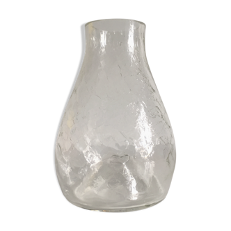 Blown and cracked glass vase