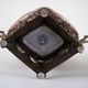 Art Nouveau ceramic platter in gilded basket with grapevine motif, Europe