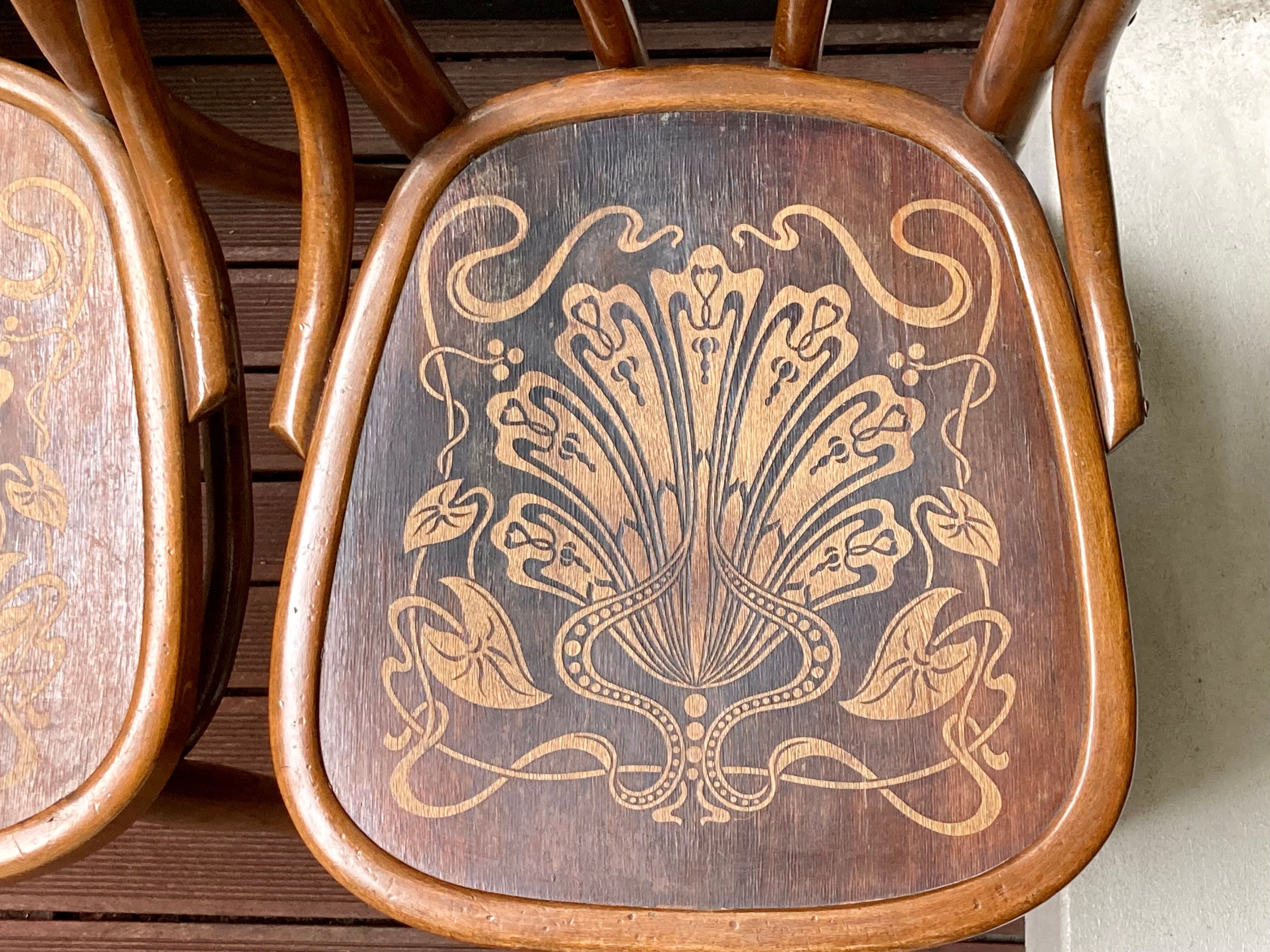 Pair of Bauman bistro chairs - Art Nouveau