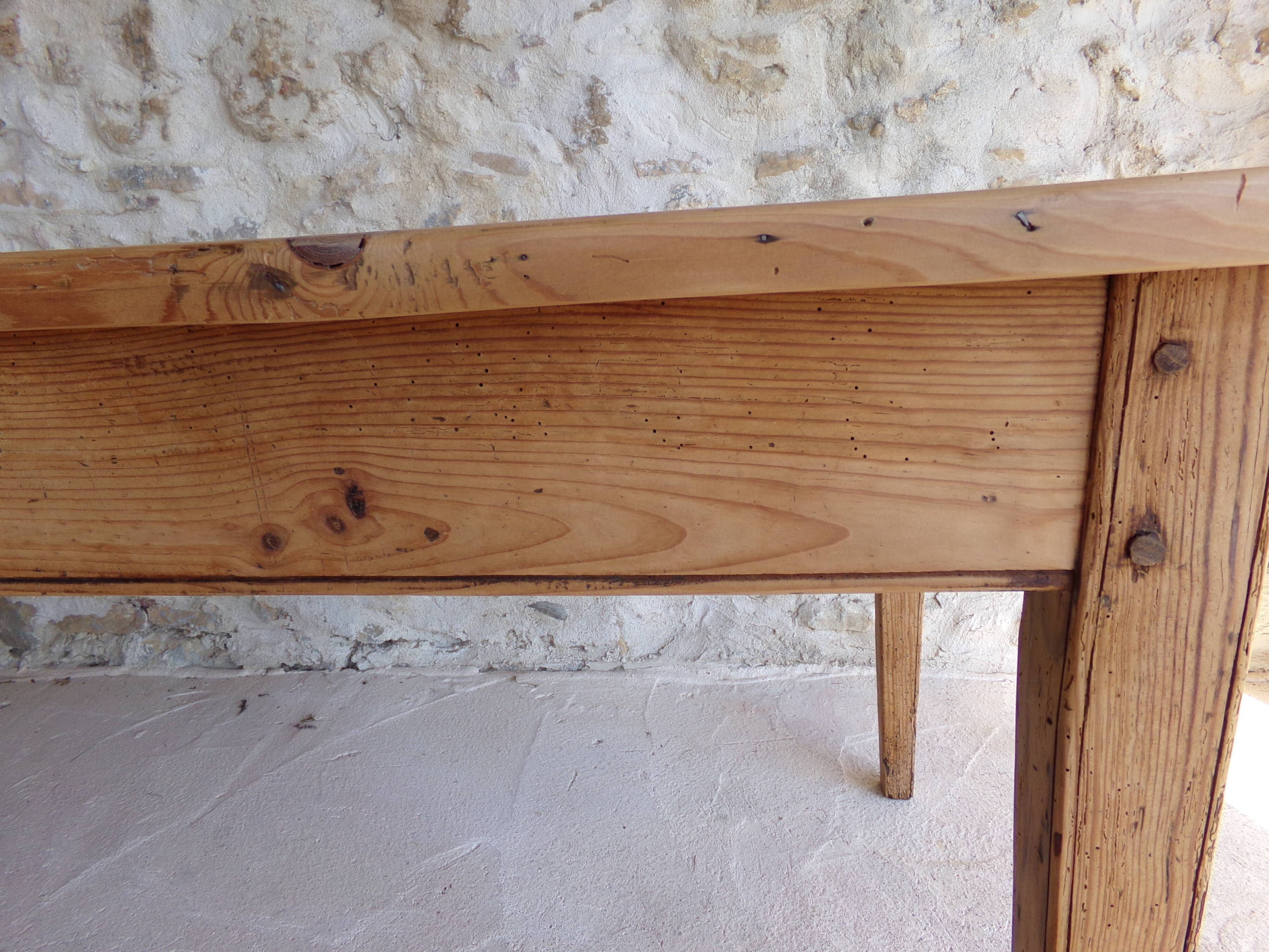 Farmhouse table in raw wood