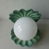Ceramic shell lamp and opaline, 80s
