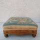 Small antique footrest stool lined canvas