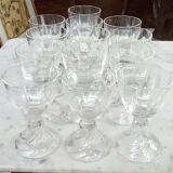 Set of 14 Saint Louis crystal aperitif glasses